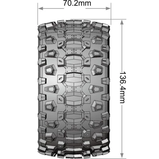 Banden en Wielen MT-UPHILL 1/10 MAXX Soft MFT (Verwijderbare 12, 14 en 17mm Hex) (2)