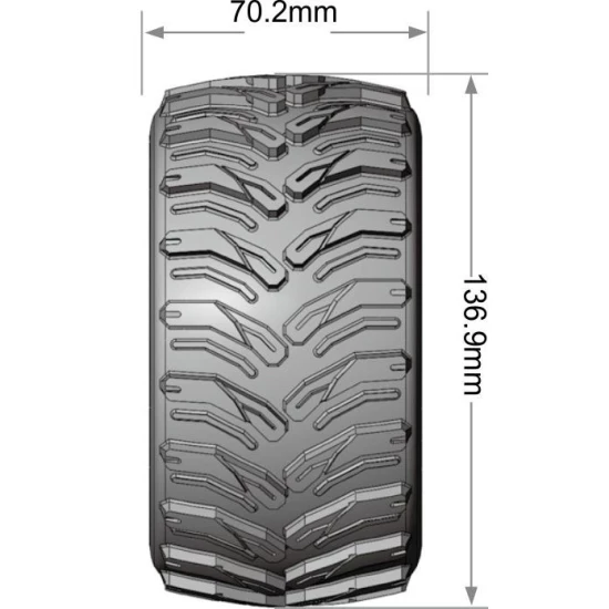 Banden en Wielen MT-CYCLONE 1/10 MAXX Soft MFT (Verwijderbare 12, 14 en 17mm Hex) (2)