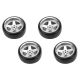 Tires & Wheels Drift / 5-Spoke Matte Silver (2,4,6,8mm Offset) 12mm Hex (4)
