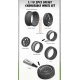 Tires & Wheels Drift / 5-Spoke Matte Silver (2,4,6,8mm Offset) 12mm Hex (4)