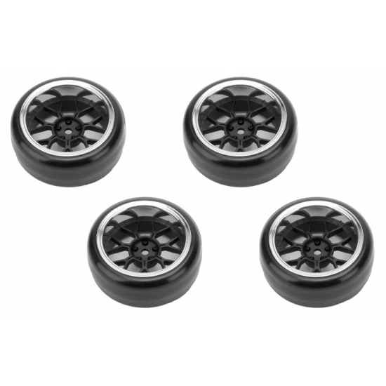 Tires & Wheels Drift / 14-Spoke Matte Black (2,4,6,8mm Offset) 12mm Hex (4)