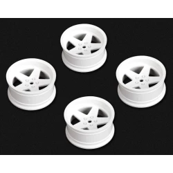 Tires & Wheels Drift / 5-Spoke White (2,4,6,8mm Offset) 12mm Hex (4)