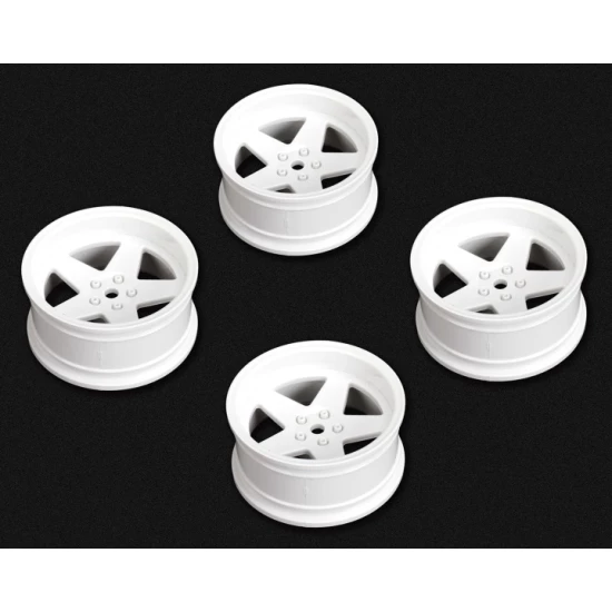 Tires & Wheels Drift / 5-Spoke White (2,4,6,8mm Offset) 12mm Hex (4)