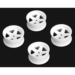 Wheels Drift 5-Spoke White (2,4,6,8mm Offset) 12mm Hex (4)
