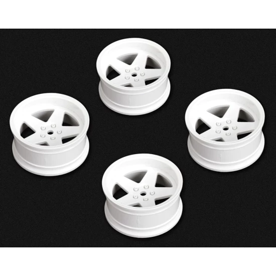 Wheels Drift 5-Spoke White (2,4,6,8mm Offset) 12mm Hex (4)