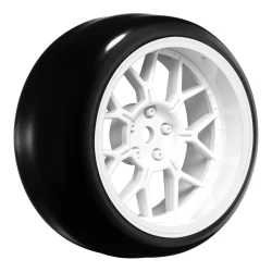 Drift banden en velgen 14-spaaks wit (2, 4, 6 en 8 mm offset) 12 mm hex (set van 4)