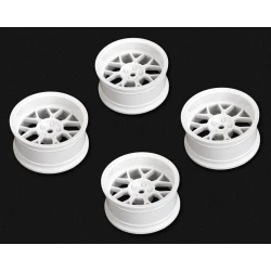 Drift velgen 14-spaaks wit (2, 4, 6 en 8 mm offset) 12 mm hex (set van 4)