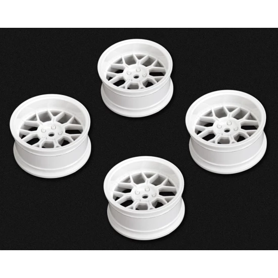 Drift velgen 14-spaaks wit (2, 4, 6 en 8 mm offset) 12 mm hex (set van 4)