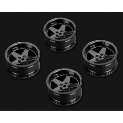 Tires & Wheels Drift / 5-Spoke Black (2,4,6,8mm Offset) 12mm Hex (4)