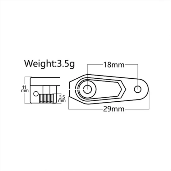 Power HD Aluminium Servo Arm 18mm hoogte 11mm 25t