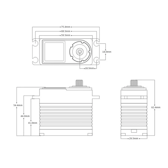 PowerHD WB-150KG HV Brushless Digitale Servo 150 KG/0,09 sec bij 25,2V