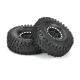 Hyrax 1.9 Predator (Super Soft) Rock Terrain Tires Mounted on Impulse Black/Silver Plastic Internal Bead-Loc 12mm Wheels (2) for Rock Crawler Front or Rear