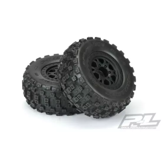 Badlands MX SC 2.2/3.0 M2 (Medium) Tires Mounted on Impulse Black Wheels (2) for ( niet meer leverbaar vervangende nummer PR10156-10 )