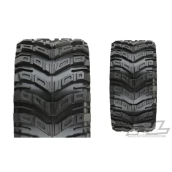Masher X HP All Terrain BELTED Tires Mounted on Raid 5.7 Black Wheels (2) for X-MAXX, KRATON 8S & Other Large Scale 24mm Hex Vehicles Front or Rear