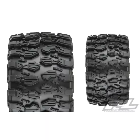 Hyrax 2.8 All Terrain Tires Mounted on Raid Black 6x30 Removable Hex Wheels (2) for Stampede 2wd & 4wd Front and Rear