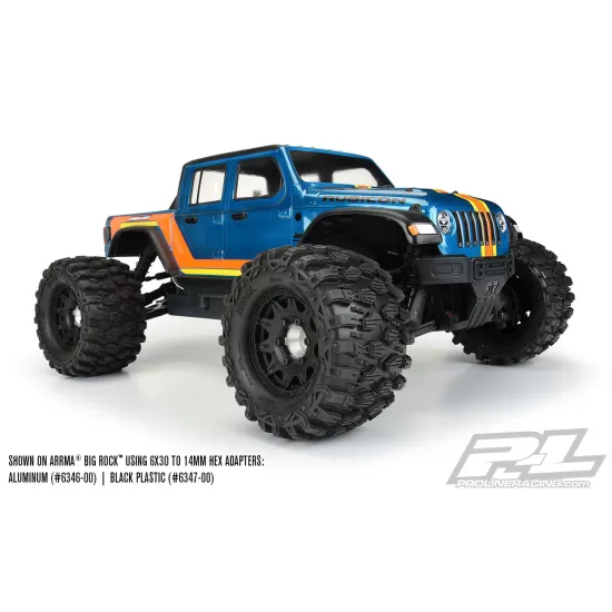 Hyrax 2.8 All Terrain Tires Mounted on Raid Black 6x30 Removable Hex Wheels (2) for Stampede 2wd & 4wd Front and Rear