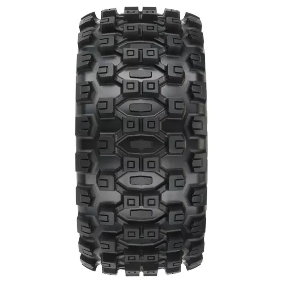 Badlands MX57 All Terrain Tires Mounted on Raid 5.7 Black Wheels (2) for X-MAXX, KRATON 8S