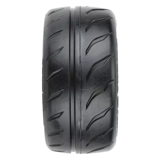 Toyo Proxes R888R 53/107 2.9" S3 (Soft) Street BELTED Tires Mounted on Black 5-Spoke 17mm Wheels (2) for Felony Rear