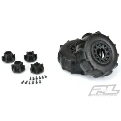 Sling Shot SC 2.2"/3.0" Sand Tires Mounted on Raid Black 6x30 Removable Hex Wheels (2) for Slash 2wd & Slash 4x4 Front or Rear