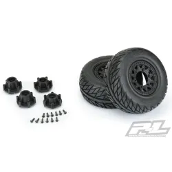 Street Fighter SC 2.2/3.0 Street Tires Mounted on Raid Black 6x30 Removable Hex Wheels (2) for Slash 2wd & Slash 4x4 Front or Rear (PRO116710)