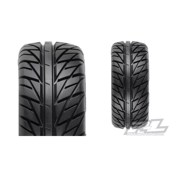 Street Fighter SC 2.2/3.0 Street Tires Mounted on Raid Black 6x30 Removable Hex Wheels (2) for Slash 2wd & Slash 4x4 Front or Rear (PRO116710)