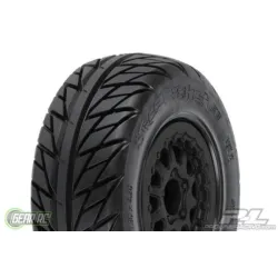 Street Fighter SC 2.2"/3.0" Tires Mounted for Slash 2wd Rear & Slash 4x4 Front or Rear, Mounted on Renegade Black Wheels