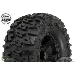 Trencher 2.8" All Terrain Tires for JATO, Nitro Stampede/Nitro Rustler Rear, Electric Stampede/Rustler Front and PRO-MT, Stampede 4X4 Front or Rear. Mounted on Desperado Black Wheels