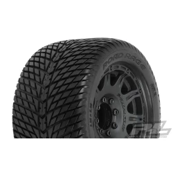 Road Rage 3.8" Street Tires Mounted on Raid Black 8x32 Removable Hex Wheels (2) for 17mm MT Front or Rear