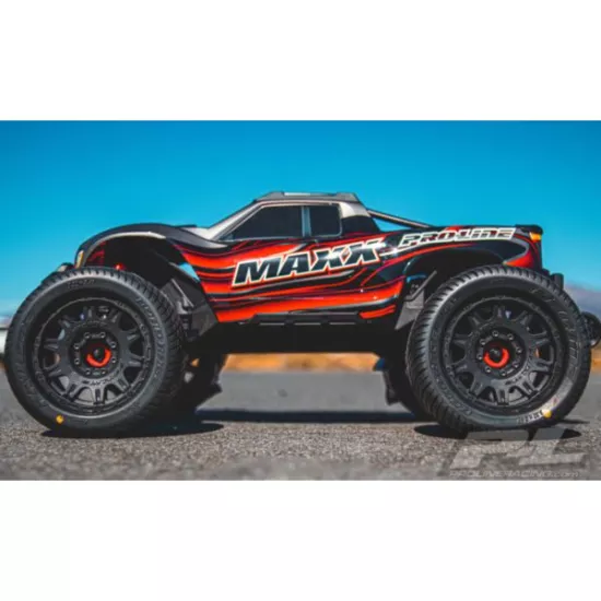 Road Rage 3.8" Street Tires Mounted for 17mm MT Front or Rear, Mounted on Desperado Black 1/2" Offset 17mm Wheels
