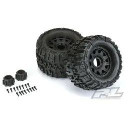 Trencher X 3.8 All Terrain Tires Mounted on Raid Black 8x32 Removable Hex Wheels