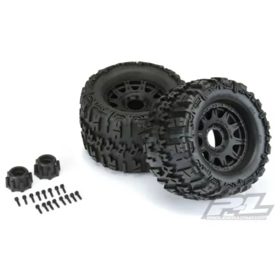 Trencher X 3.8 All Terrain Tires Mounted on Raid Black 8x32 Removable Hex Wheels