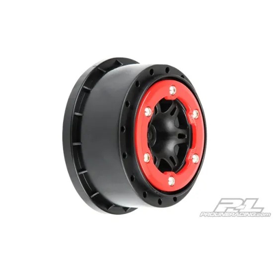 Split Six 2.2/3.0 Red/Black Bead-Loc Wheels (2) for Sla