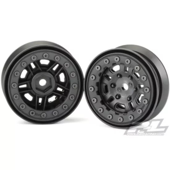 Proline FaultLine 1.9 Black Black Bead-Loc 10 Spoke Wheels for Rock Crawlers Front or Rear