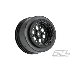 Showtime Wide SC / Standard SC 2.2/3.0 Black Wheels (2) for Losi 22S No Prep Drag Car, Slash 2wd and AE DR10 Rear & Slash 4x4 Front or Rear