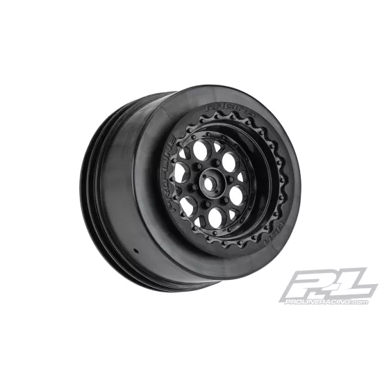 Showtime Wide SC / Standard SC 2.2/3.0 Black Wheels (2) for Losi 22S No Prep Drag Car, Slash 2wd and AE DR10 Rear & Slash 4x4 Front or Rear