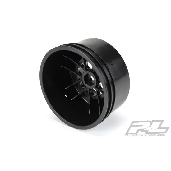 Showtime Wide SC / Standard SC 2.2/3.0 Black Wheels (2) for Losi 22S No Prep Drag Car, Slash 2wd and AE DR10 Rear & Slash 4x4 Front or Rear