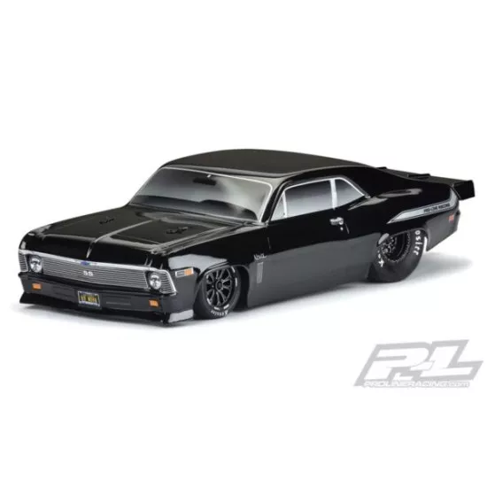 1969 Chevrolet Nova Tough-Color (Black) Body for Slash 2wd Drag Car & AE DR10