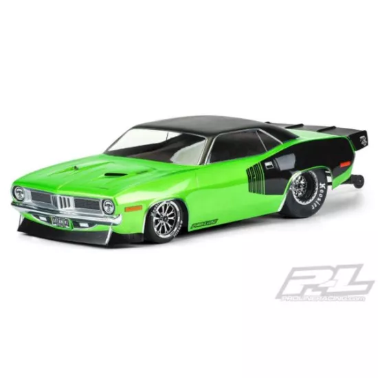 1972 Plymouth Barracuda Clear Body for Slash 2wd Drag Car & AE DR10