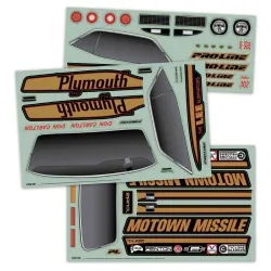 1972 Plymouth Barracuda Motown Missile Edition Tough-Color (Black) Body for Losi 22S No Prep Drag Car, Slash 2wd Drag Car & AE DR10