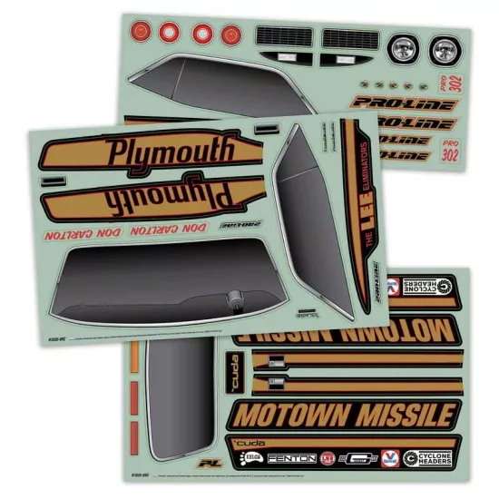 1972 Plymouth Barracuda Motown Missile Edition Tough-Color (Black) Body for Losi 22S No Prep Drag Car, Slash 2wd Drag Car & AE DR10