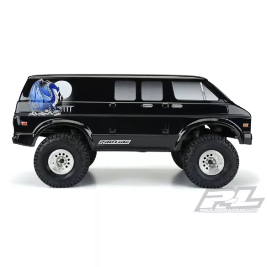 70s Rock Van Tough-Color (Black) Body for 12.3" (313mm) Wheelbase Scale Crawlers