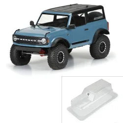 2021 Ford Bronco Clear Body Set with Scale Molded Accessories for 11.4" (290mm) Wheelbase Scale Crawlers
