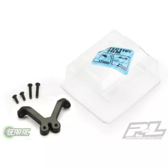 Clear Front Wing & Black Anodized Aluminum Mount for TLR 22, PR6282-01