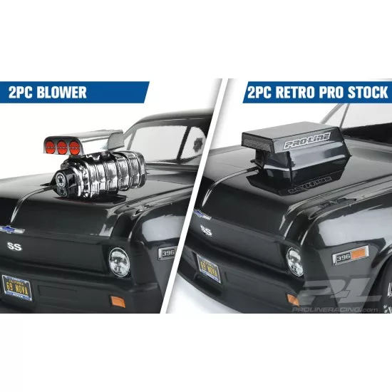 No Prep Drag Racing Optional Hood Scoops and Blowers Variety Pack (Clear) (PRO636800)