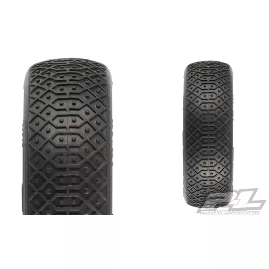 Electron 2.2” 2WD MC (Clay) Off-Road Buggy Tires Mounted on Velocity Yellow Wheels for TLR 22 5.0 2WD Buggy Front