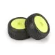 Positron 2.2" MC (Clay) Off-Road Buggy Tires Mounted on Velocity Hex Rear Yellow Wheels (2) for 1:10 Buggy Rear