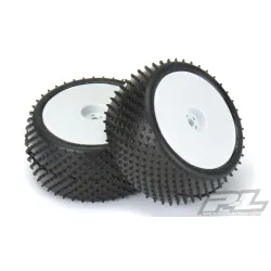 Pyramid 2.2 Z4 (Medium Carpet) Astro Buggy Tires Mounted on Velocity Hex Rear White