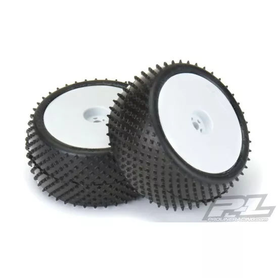 Pyramid 2.2 Z4 (Soft Carpet) Astro Buggy Tires Mounted on Velocity Hex Rear White