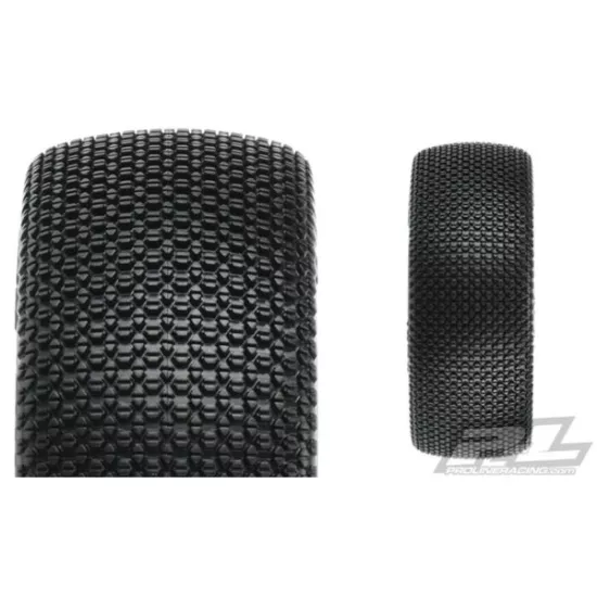 Slide Lock M3 (Soft) Off-Road 1:8 Buggy Tires Mounted on White Wheels (2) for Front or Rear
