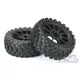 Badlands MX M2 (Medium) All Terrain 1:8 Buggy Tires Mounted on Mach 10 Black Wheels (2) for Front or Rear (PRO906721)
